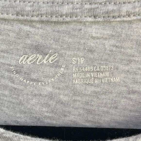 Aerie “Fresh Air” Gray Heather Graphic T-Shirt – Size Small (NWT) - Picture 3 of 5